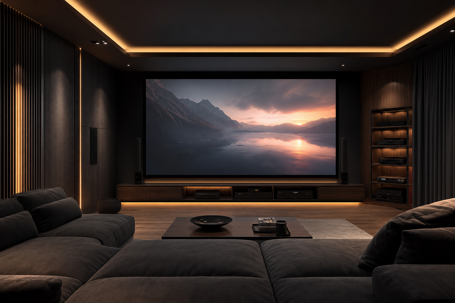 Salle home-cinéma moderne