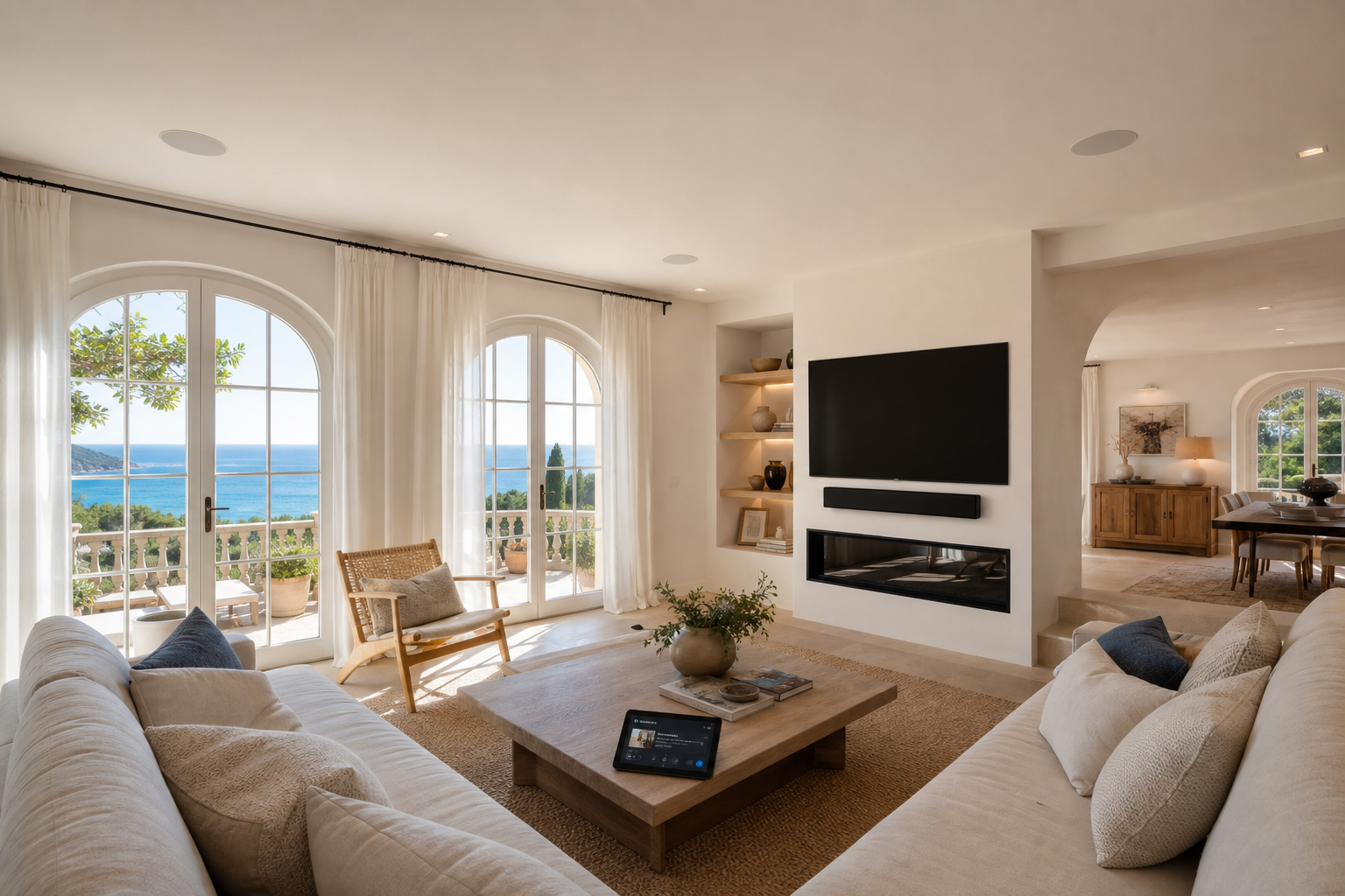Salon connecté avec audio multiroom