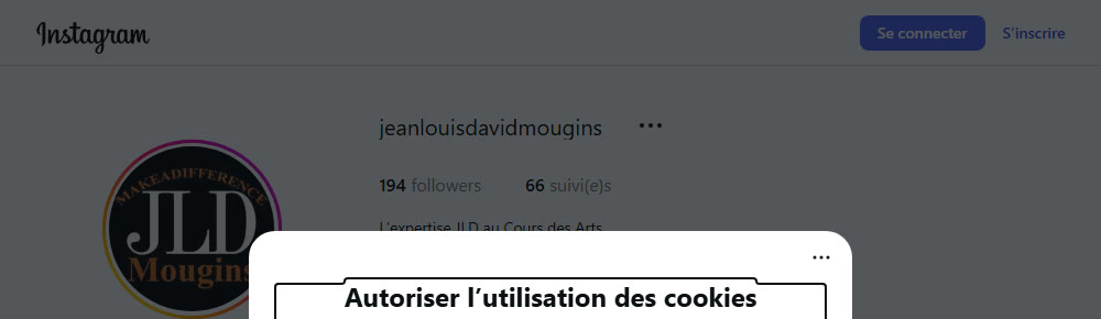 Capture du profil Instagram — Jean Louis David Mougins