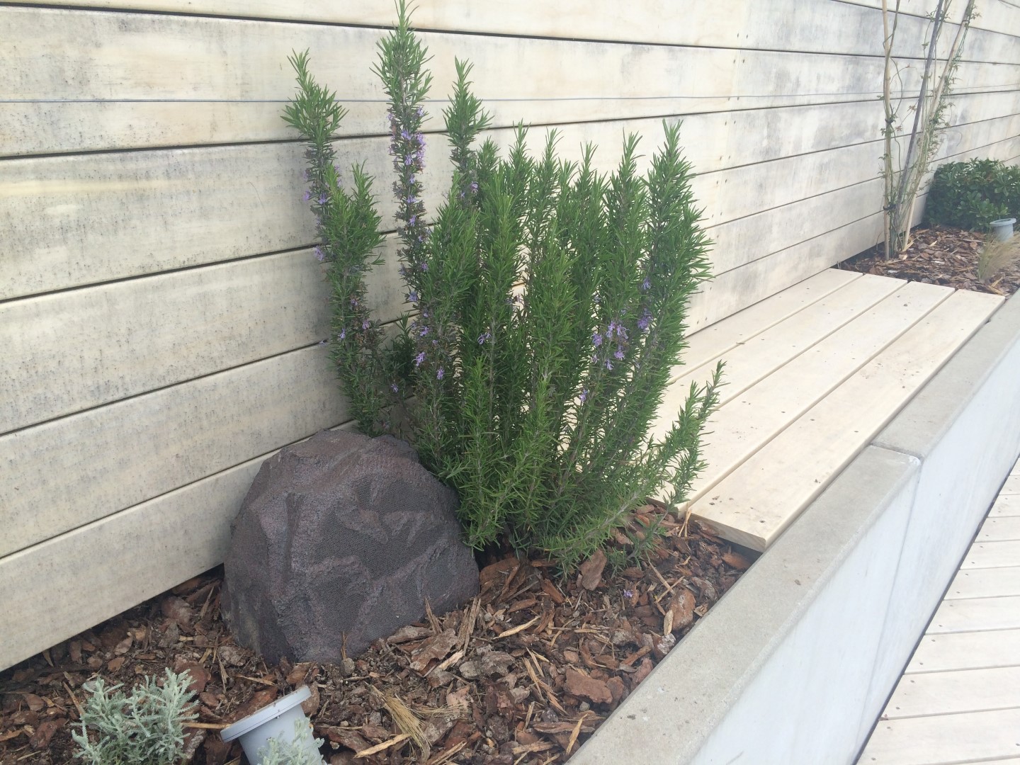 Enceinte outdoor discrète en jardin